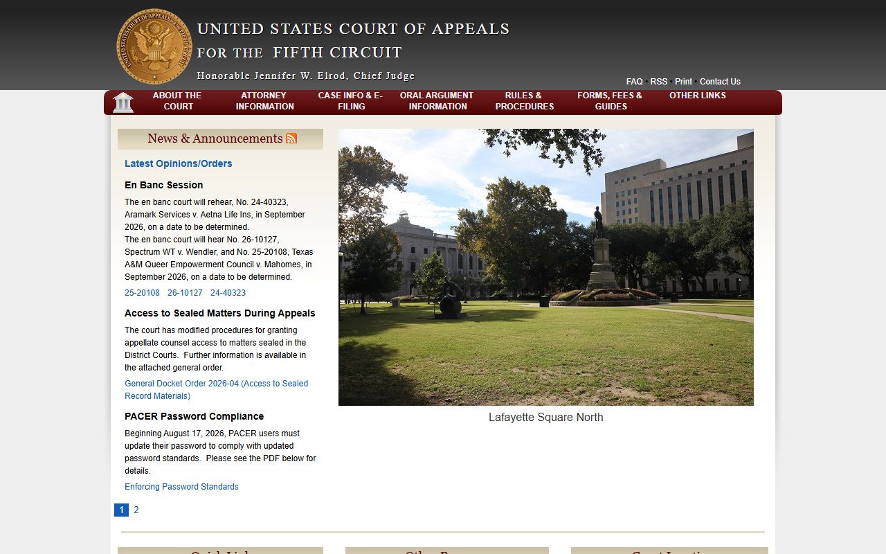 U.S. Court of Appeals for the Fifth Circuit, the federal appeals court for Sharkey County charge cases