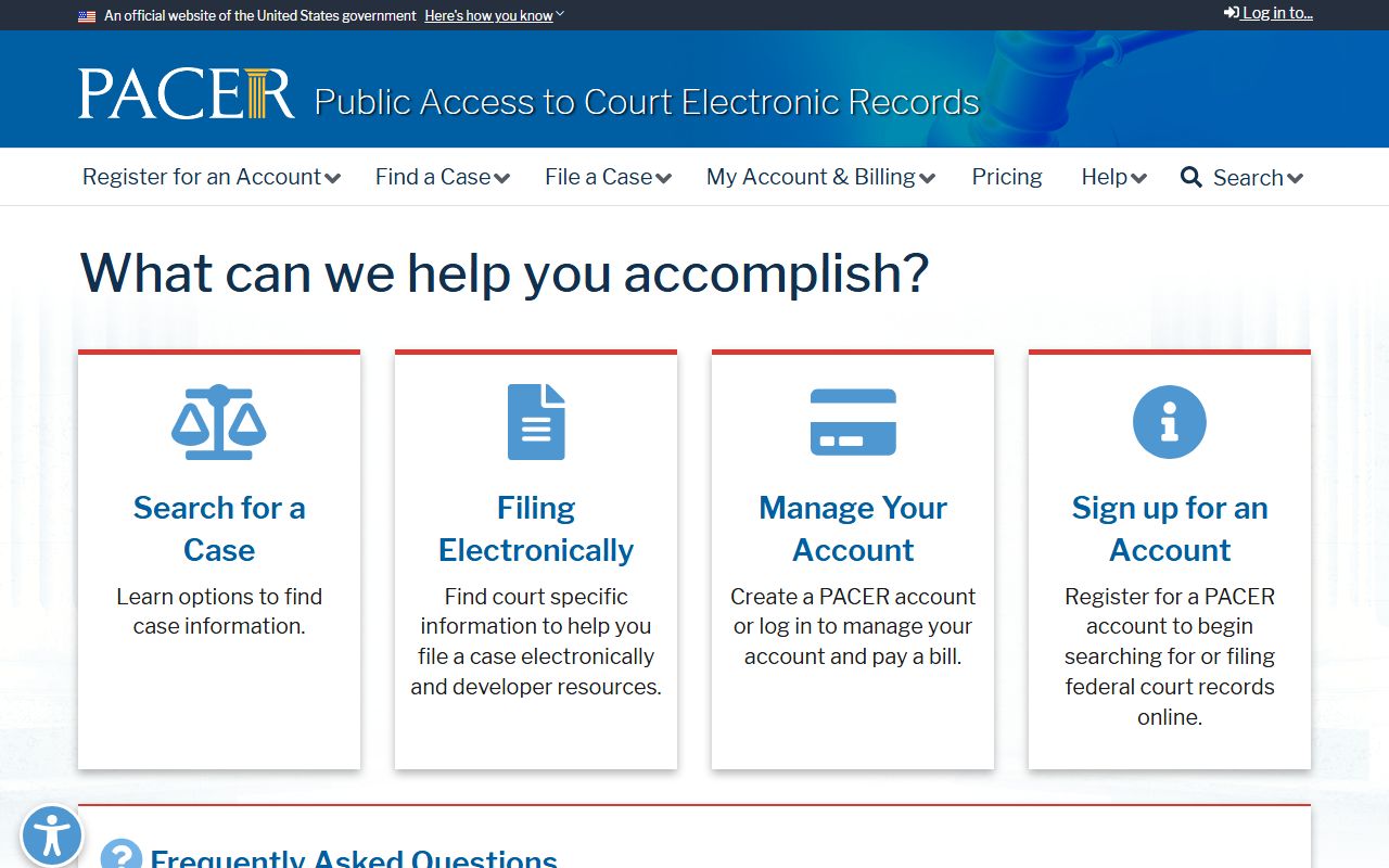PACER federal court records portal used to find Sharkey County criminal cases