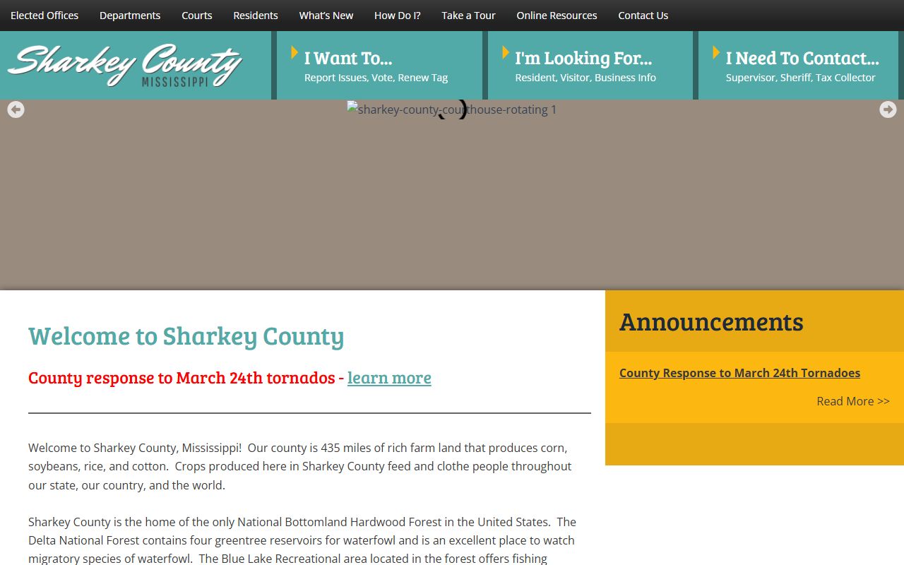 Sharkey County official website home page for court records access