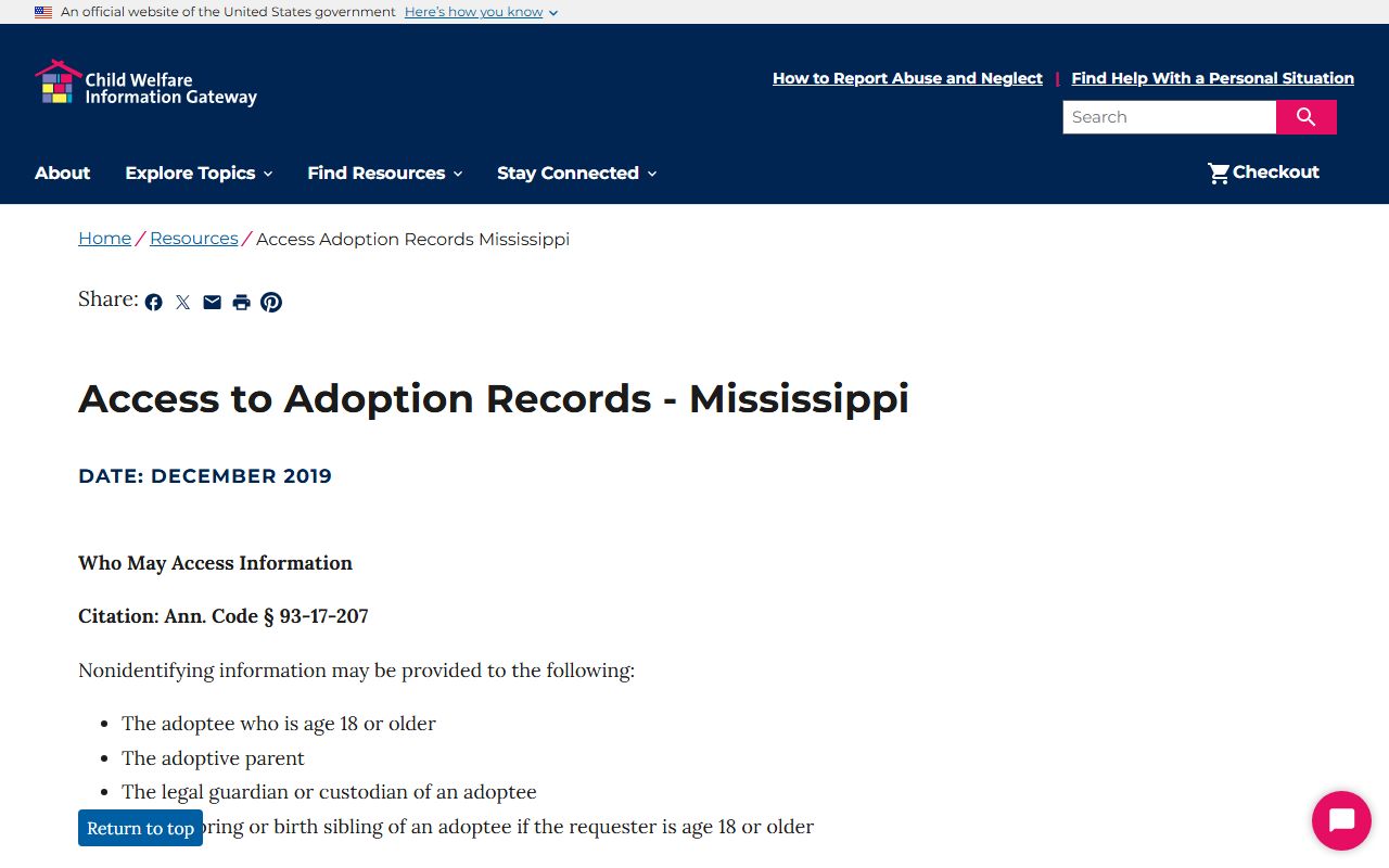 Guide to Mississippi adoption record access affecting Sharkey County family and divorce records