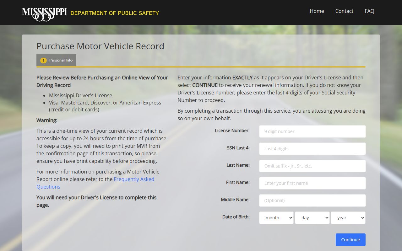 Sharkey County traffic records compared with the Mississippi DPS motor vehicle record portal